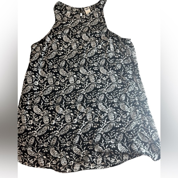 Old Navy Tops - Old Navy Black Floral Halter Tank Top